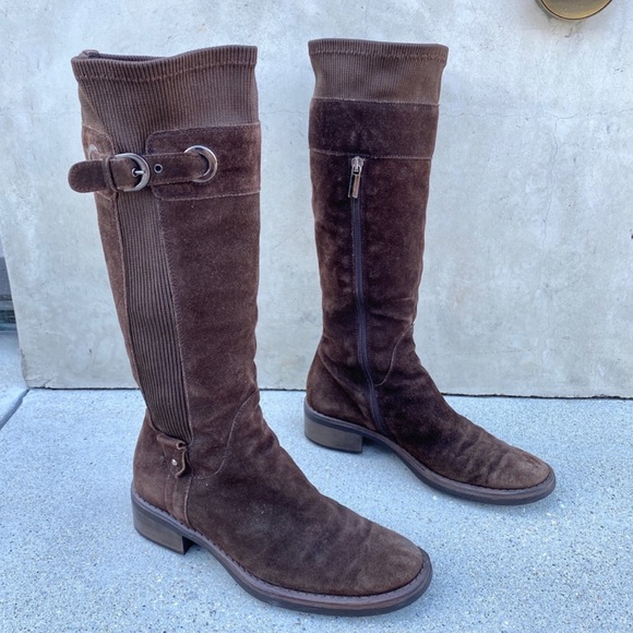 aquatalia brown suede boots